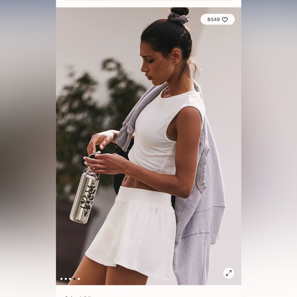 (XL) NWT MSRP $70 Free People Hot Shot Skort Set White Size X-Large